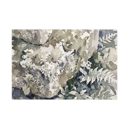 Stone Lantern Watercolor Canvas Art | Elegant Japandi Art Art Print