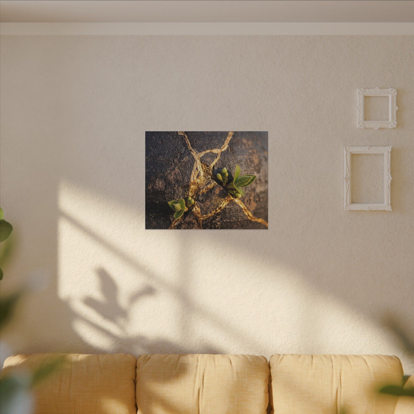 Rust Patina Gold Repair Canvas Art | Resilient Kintsugi Art