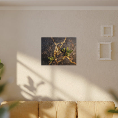 Rust Patina Gold Repair Canvas Art | Resilient Kintsugi Art