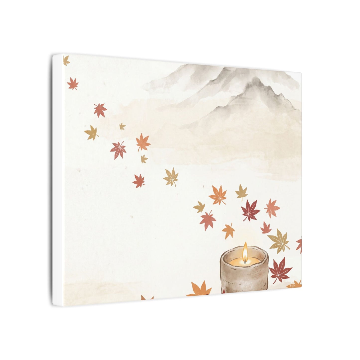 Earthy Mountain Mist Canvas Art - Japanese Pattern Japandi