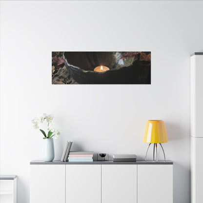 Candlelight Ceramic Bowl Canvas Art - Dark Japandi Kanso