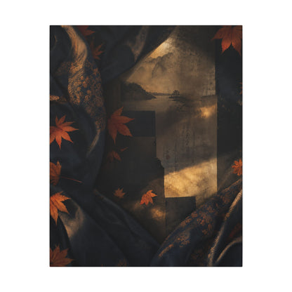 Autumn Silk Drape Shadow Zen Canvas Art | Bold Decor