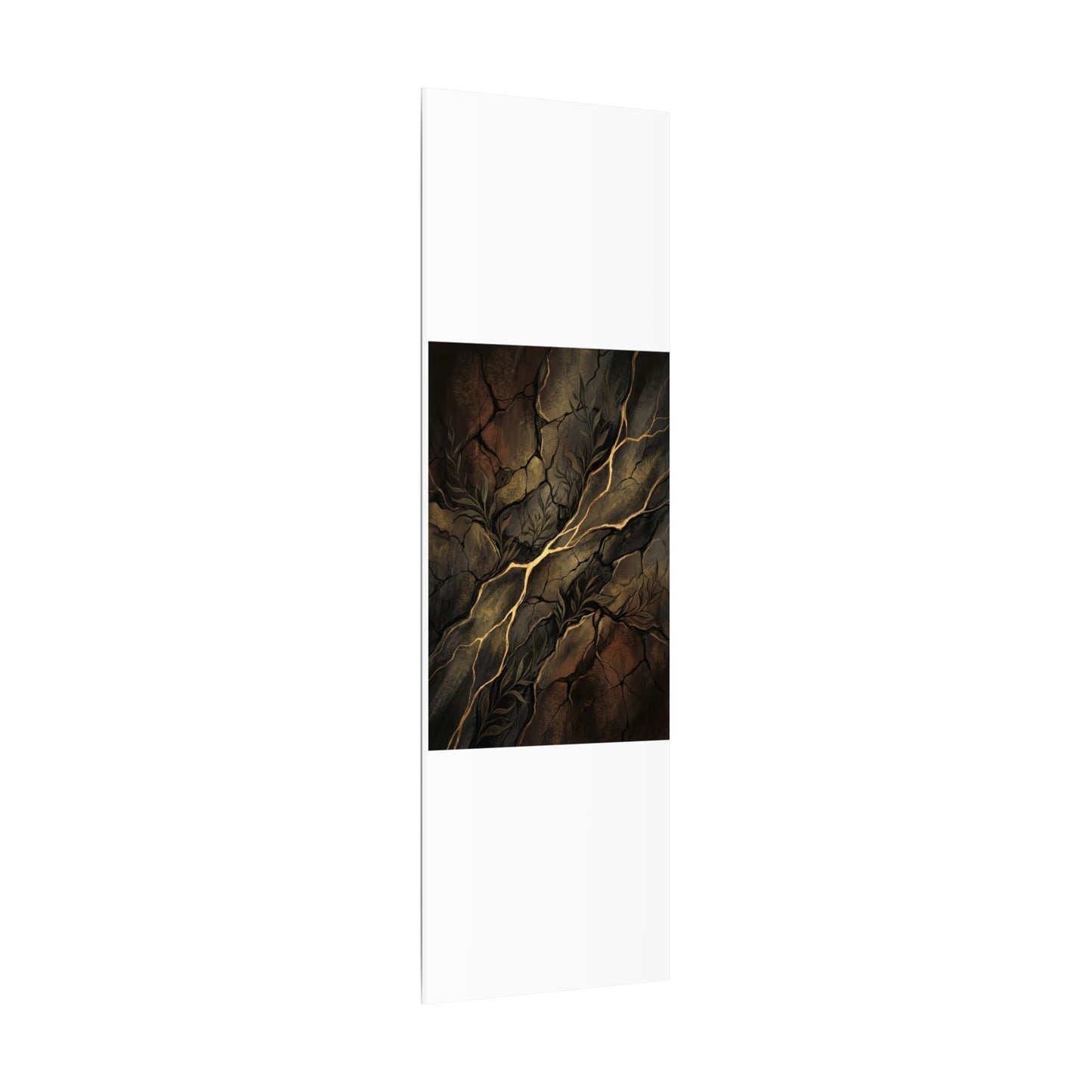 Cracked Earth Charcoal Ink Canvas Art | Bold Dark Japandi Art