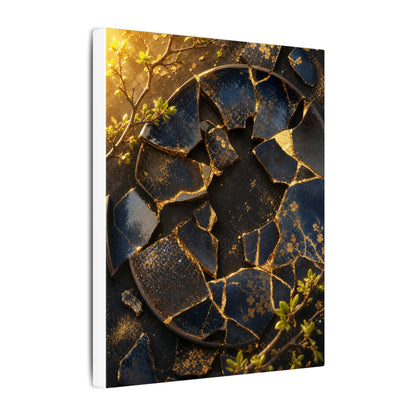 Golden Hour Broken Pottery Canvas Art - Kintsugi Ma