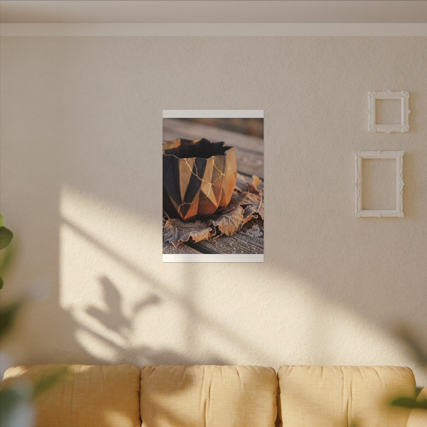 Paper Fold Gold Repair Canvas Art | Philosophical Kintsugi Art