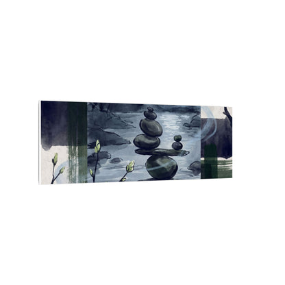Moonlight River Stones Canvas Art - Zen Shibui