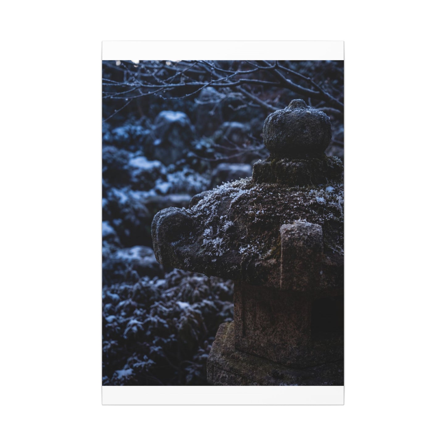 Moody Stone Lantern Canvas Art - Shadow Zen Dark Japandi