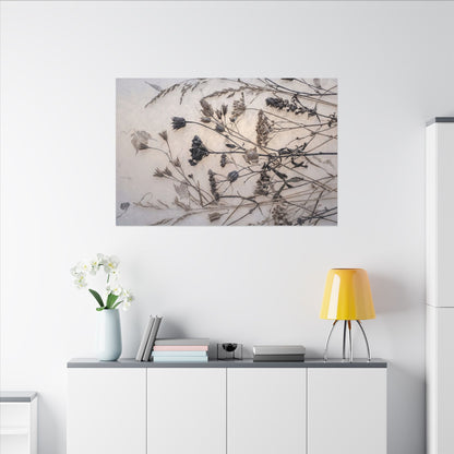 Elegant Dried Flowers Canvas Art - Japanese Pattern Japandi