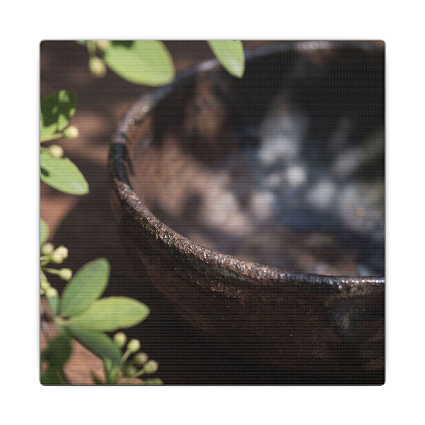 Ceramic Bowl Shadow Zen Canvas Art | Moody Dark Japandi Art