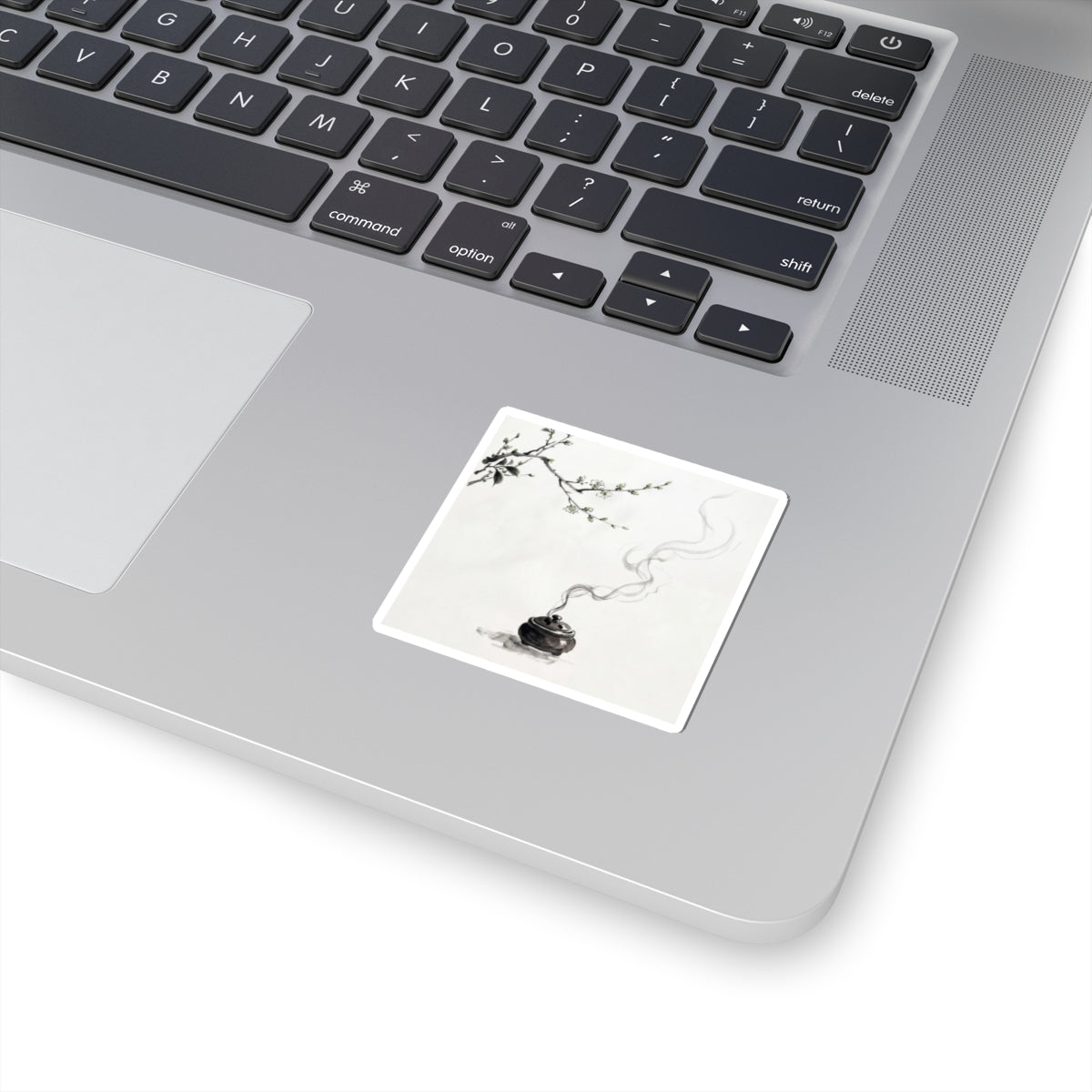 Ma Incense Smoke Sticker - Zen Sumi E