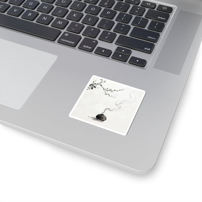 Ma Incense Smoke Sticker - Zen Sumi E
