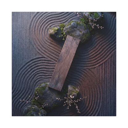 Spring Rock Garden Moody Minimal Canvas Art | Atmospheric Decor