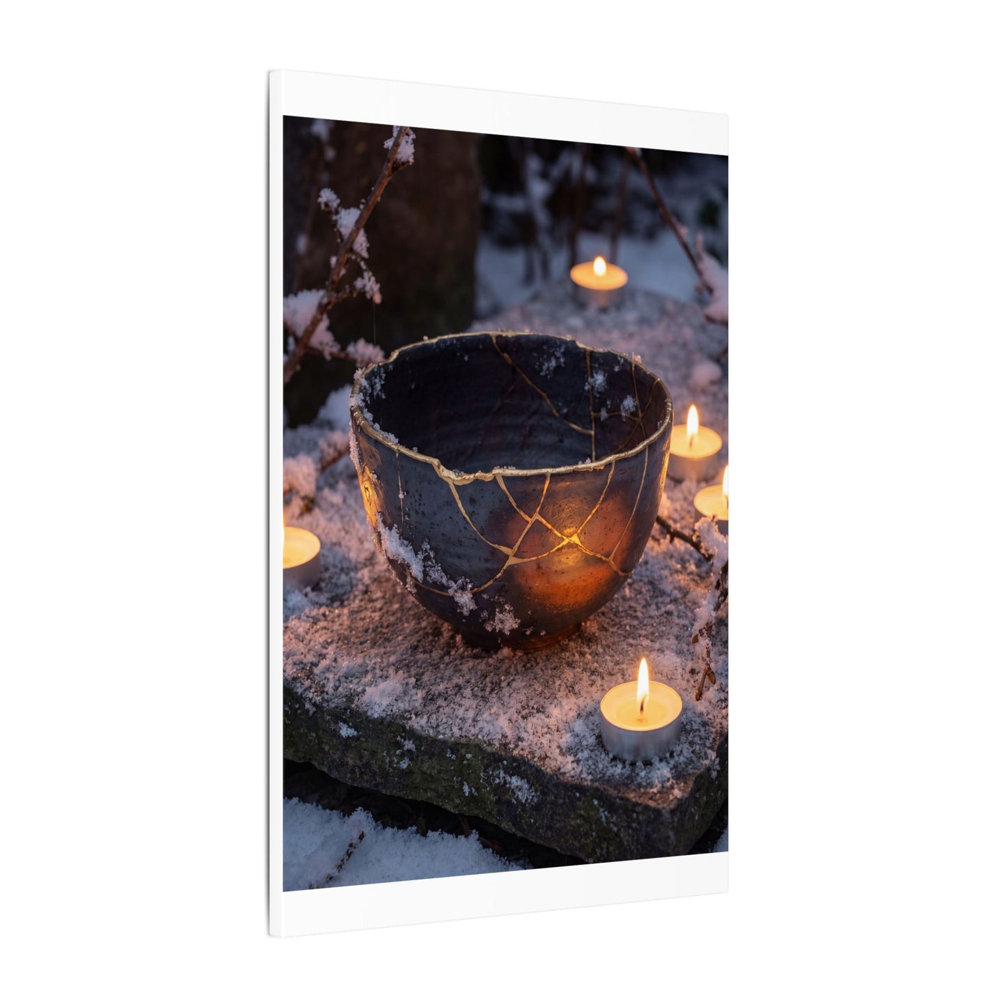 Ceramic Bowl Gold Repair Canvas Art | Beautiful Kintsugi Art