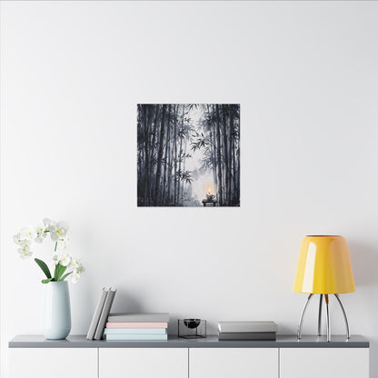 Tranquil Bamboo Grove Canvas Art - Sumi E Zen