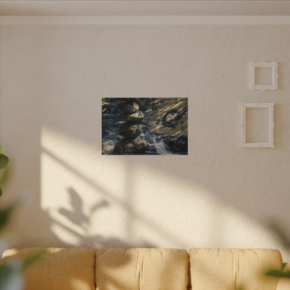 Kintsugi River Stones in Dappled | Broken Beauty Canvas Art