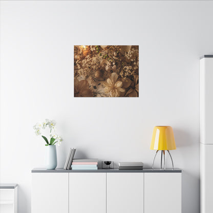 Spring Dried Flowers Japanese Pattern Canvas Art | Earthy Decor