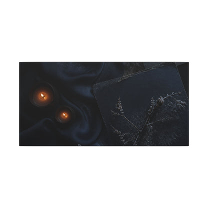 Candlelight Silk Drape Canvas Art - Dark Japandi Kanso