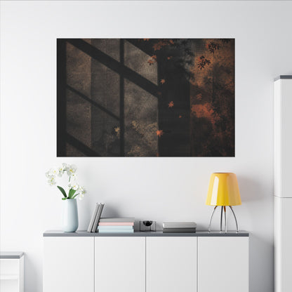 Sophisticated Shadow Play Canvas Art - Dark Texture Dark Japandi