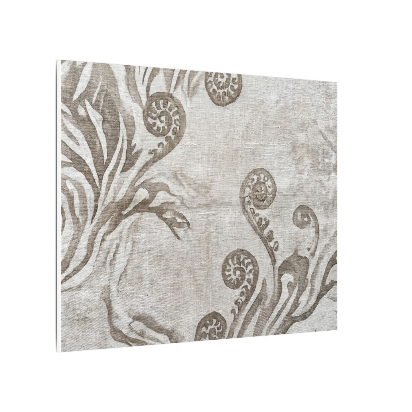 Japandi Fern Unfurling in Overcast | Japanese Pattern Canvas Art