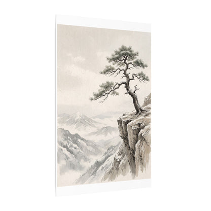 Seijaku Pine Tree Canvas Art - Japandi Japanese Pattern