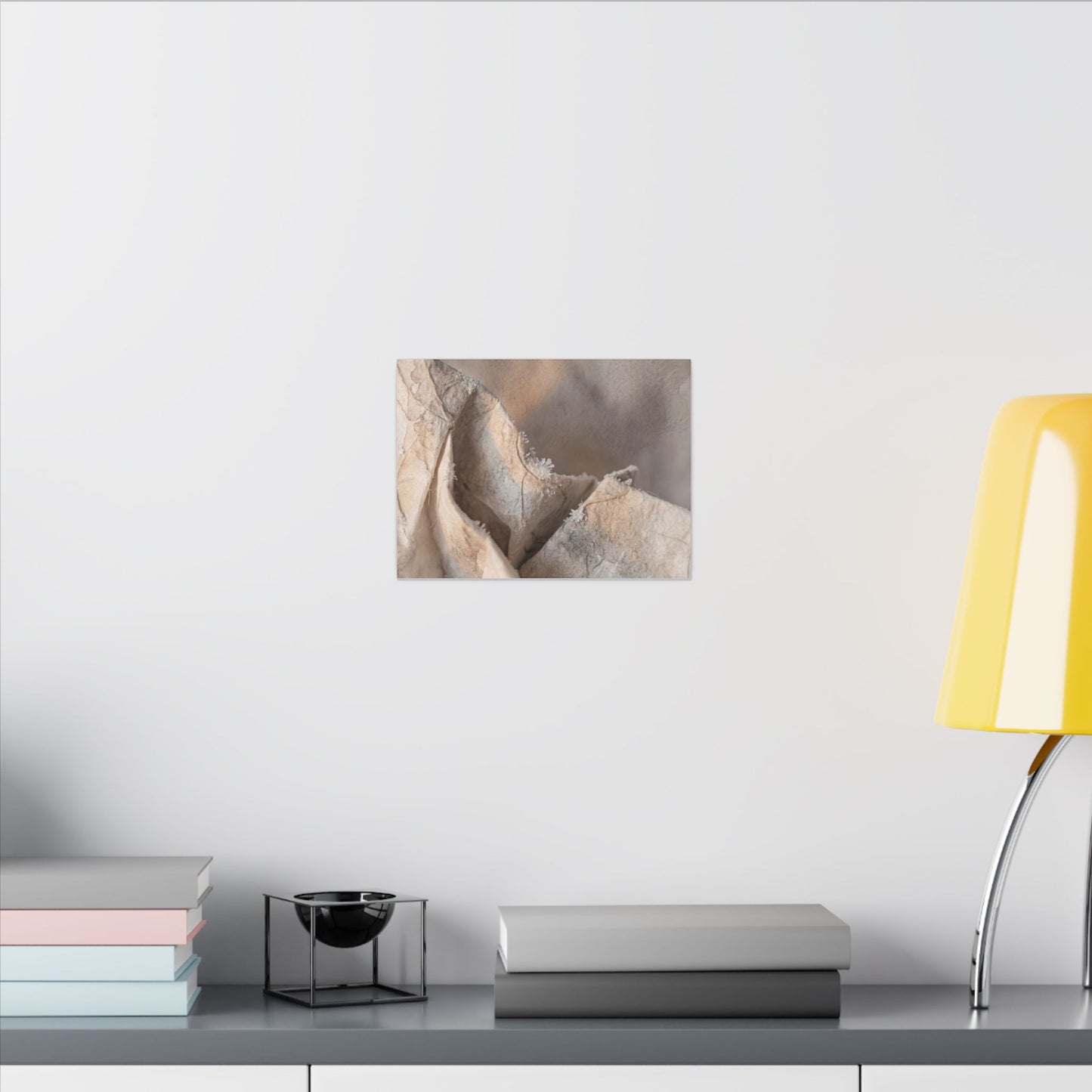 Japandi Paper Fold in Candlelight | Watercolor Canvas Art