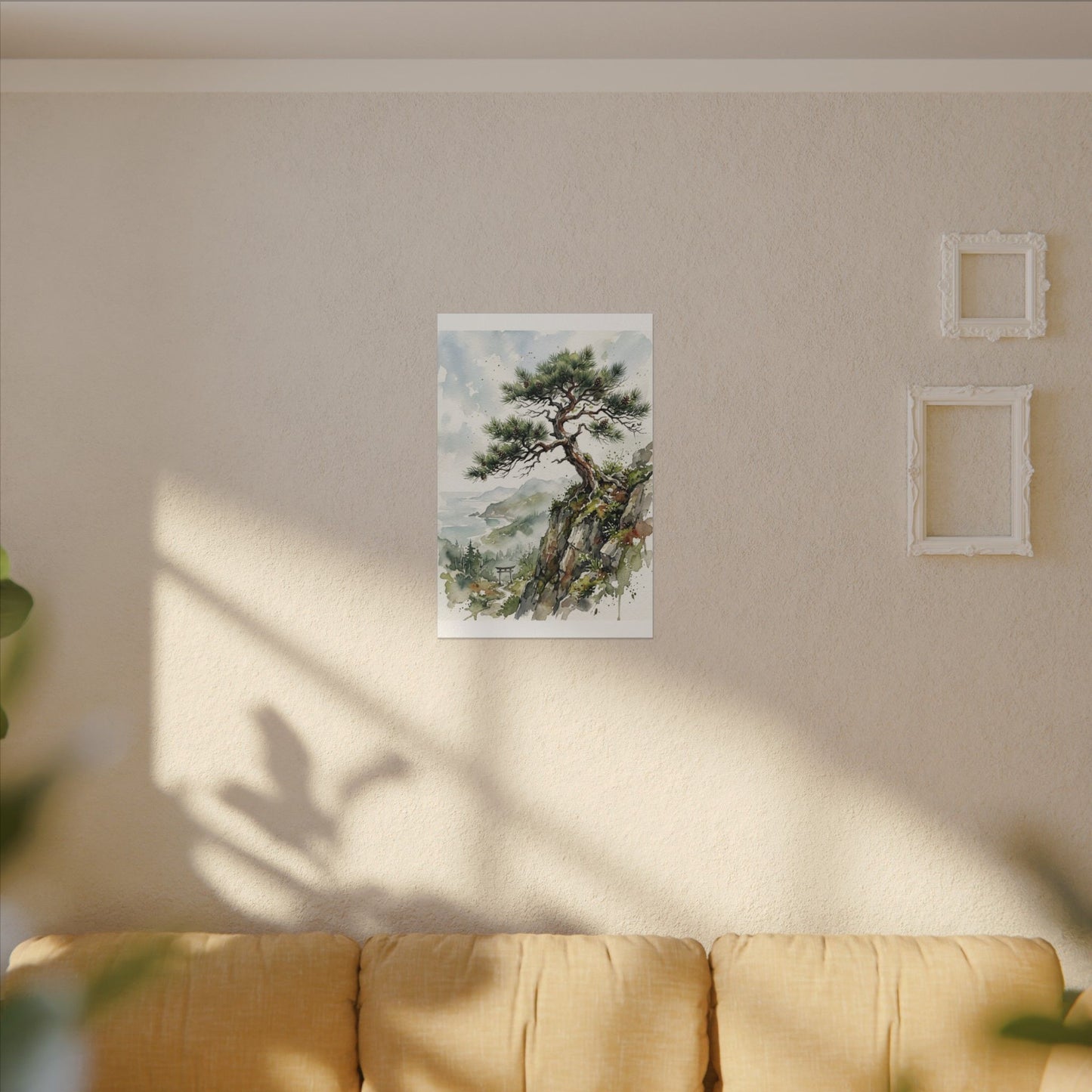 Pine Tree Spring Canvas Art | Japandi Neutral Design