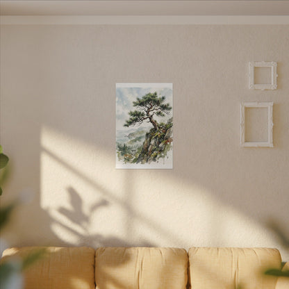 Pine Tree Spring Canvas Art | Japandi Neutral Design