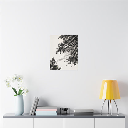 Serene Incense Smoke Canvas Art - Ukiyo E Inspired Zen