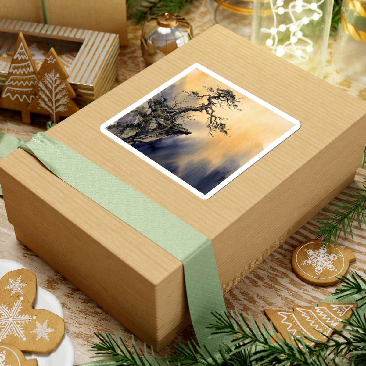 Pine Tree Spring Sticker | Zen Serene Design Art Print