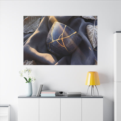 Winter Silk Drape Gold Repair Canvas Art | Artful Decor