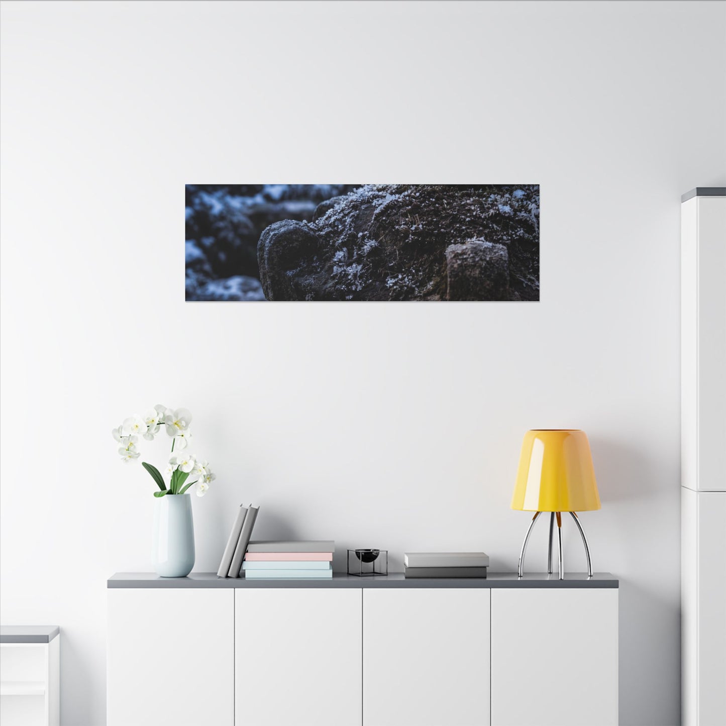 Moody Stone Lantern Canvas Art - Shadow Zen Dark Japandi