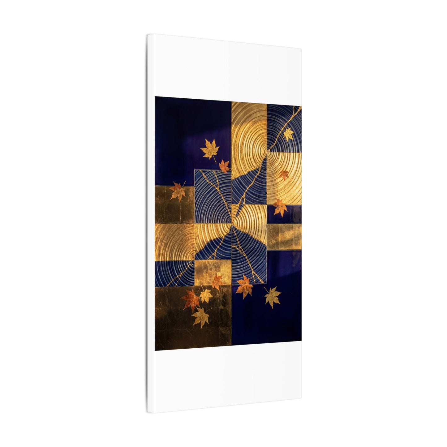 Autumn Water Ripple Crackle Gold Canvas Art | Artful Decor