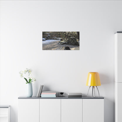 Winter Tea Ceremony Karesansui Canvas Art | Serene Decor