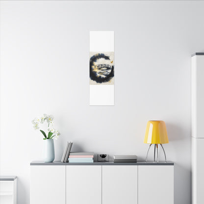 Winter Wooden Bridge Enso Canvas Art | Serene Decor