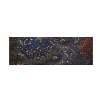 Moonlit Garden Gold Vein Canvas Art | Resilient Kintsugi Art