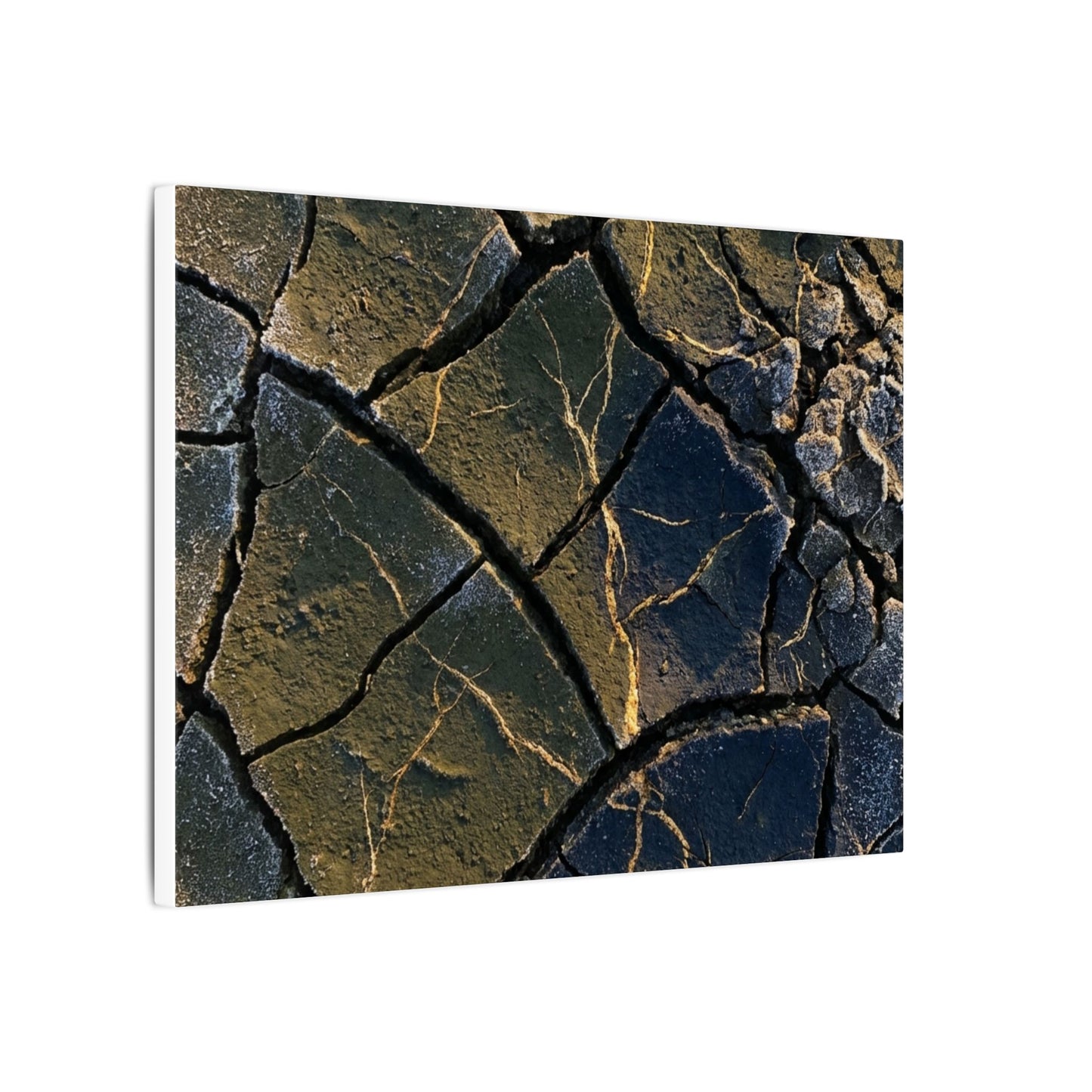 Winter Cracked Earth Moody Minimal Canvas Art | Atmospheric Decor