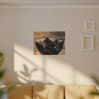 Kintsugi Paper Fold in Golden Hour | Gold Repair Canvas Art