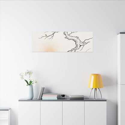 Candlelight Pine Tree Canvas Art - Japandi Shibui