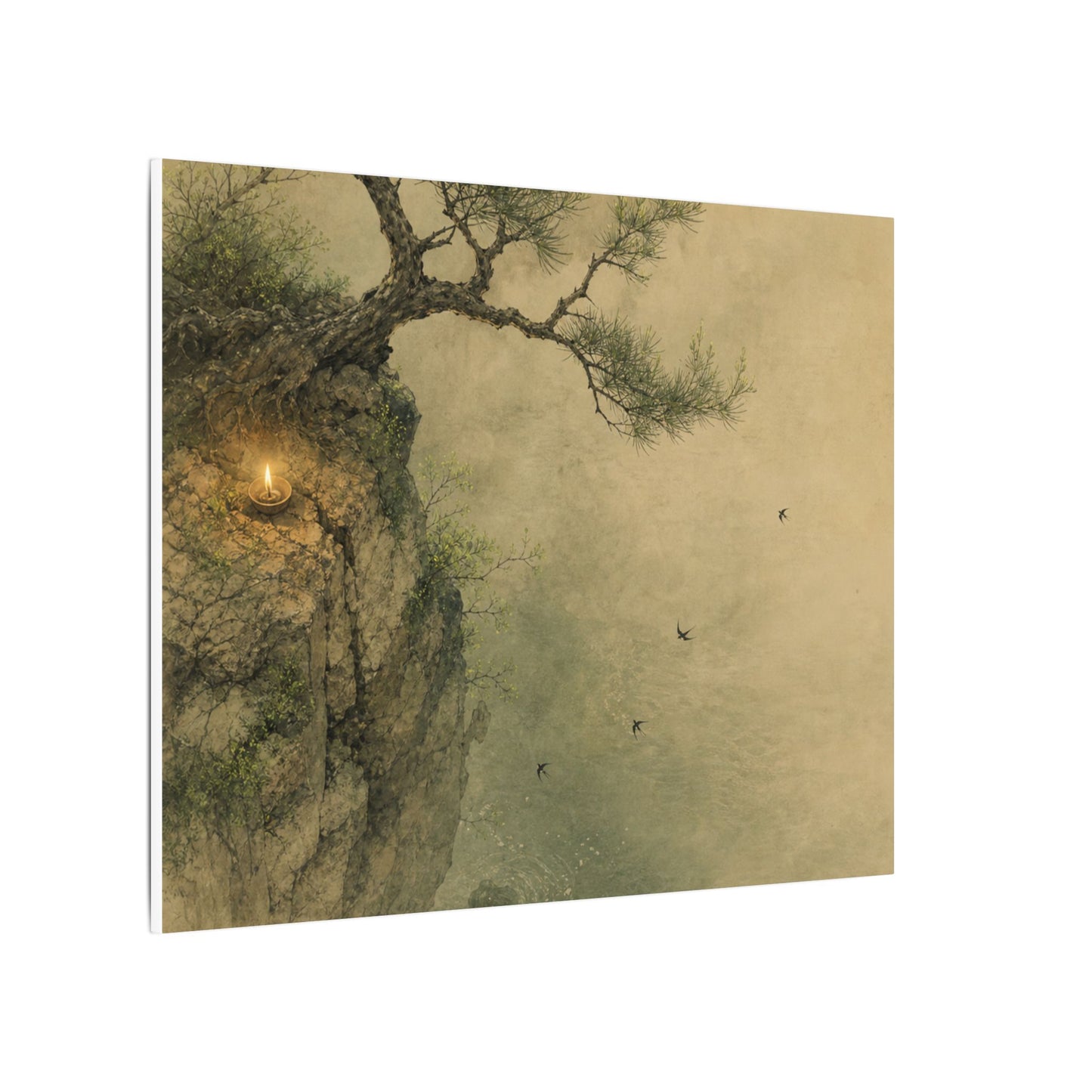 Spring Pine Tree Minimal Line Canvas Art | Earthy Decor