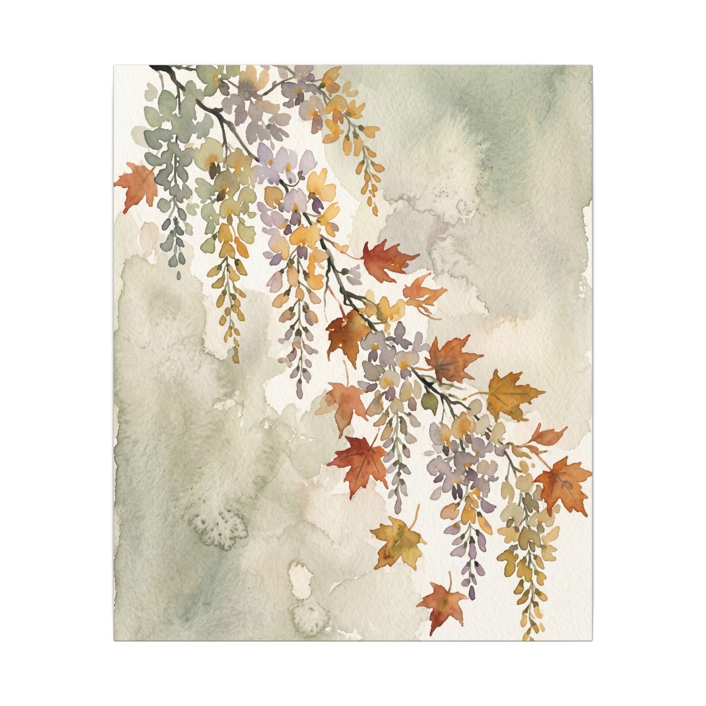 Ma Wisteria Canvas Art - Japandi Watercolor