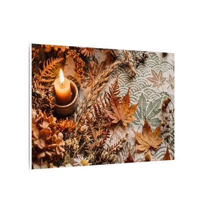 Candlelight Dried Flowers Canvas Art - Japandi Seijaku