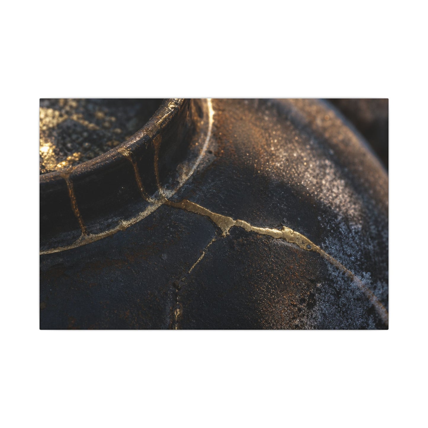 Kintsugi Rust Patina in Golden Hour | Broken Beauty Canvas Art