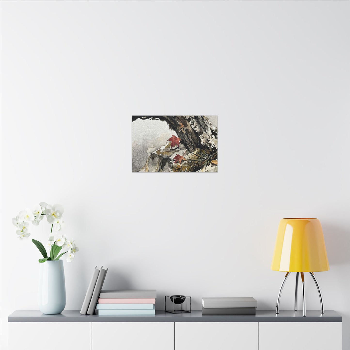 Pine Tree Autumn Canvas Art | Japandi Earthy Design