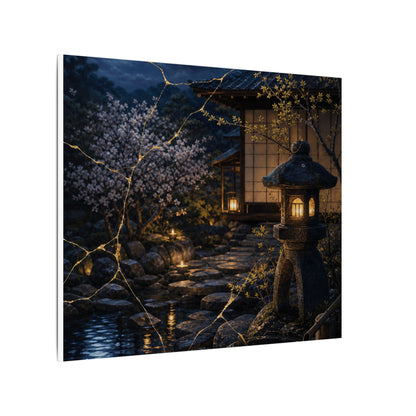 Seijaku Moonlit Garden Canvas Art - Kintsugi Gold Vein