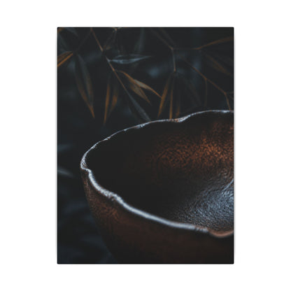 Luxurious Ceramic Bowl Canvas Art - Shadow Zen Dark Japandi