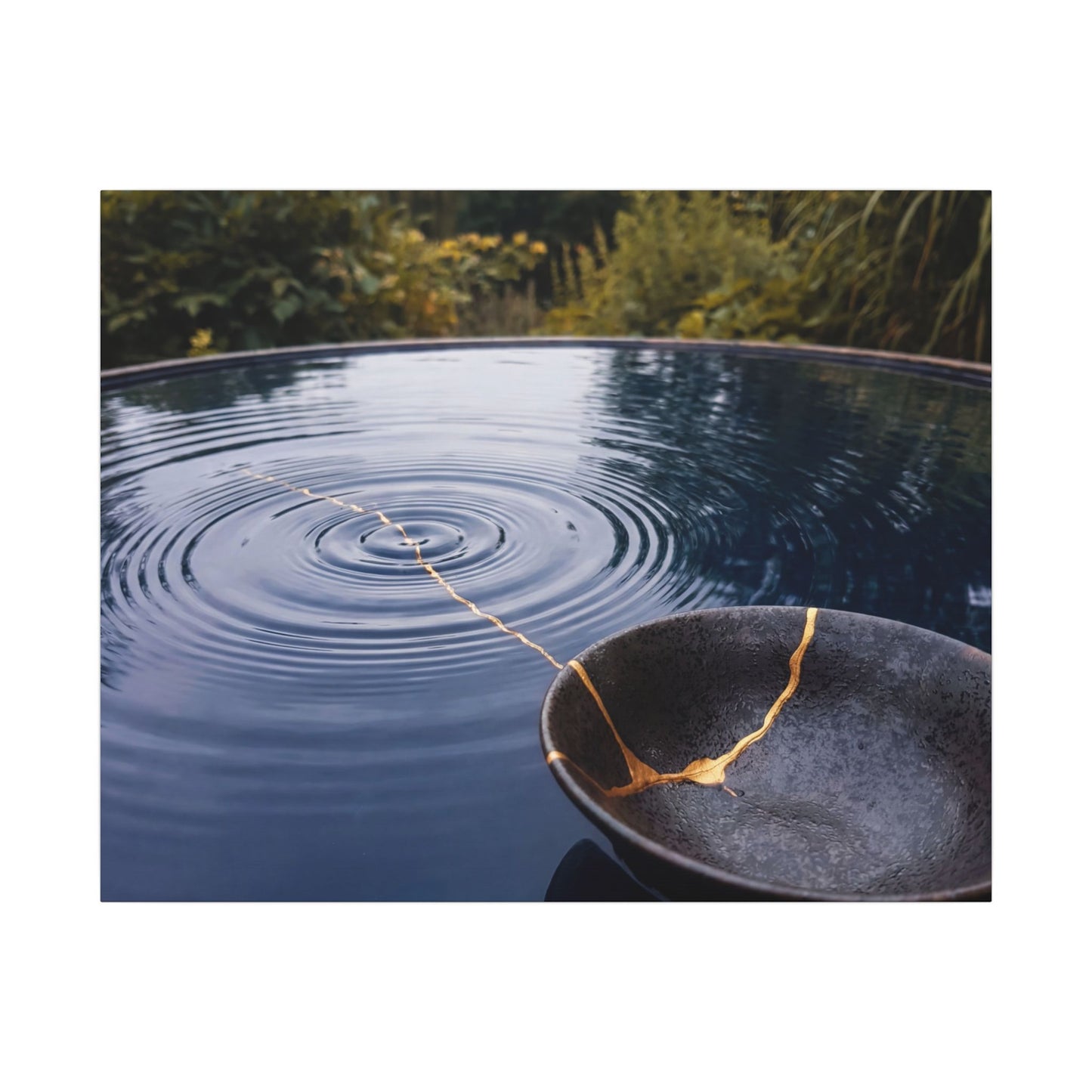 Kintsugi Water Ripple in Overcast | Broken Beauty Canvas Art