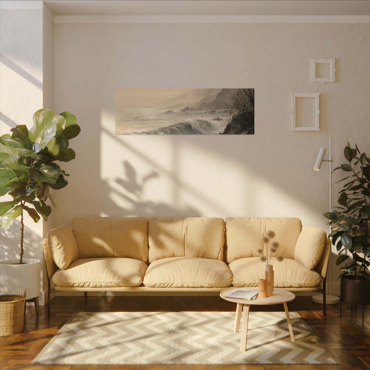 Ocean Wave Spring Canvas Art | Japandi Elegant Design