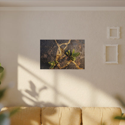 Rust Patina Gold Repair Canvas Art | Resilient Kintsugi Art