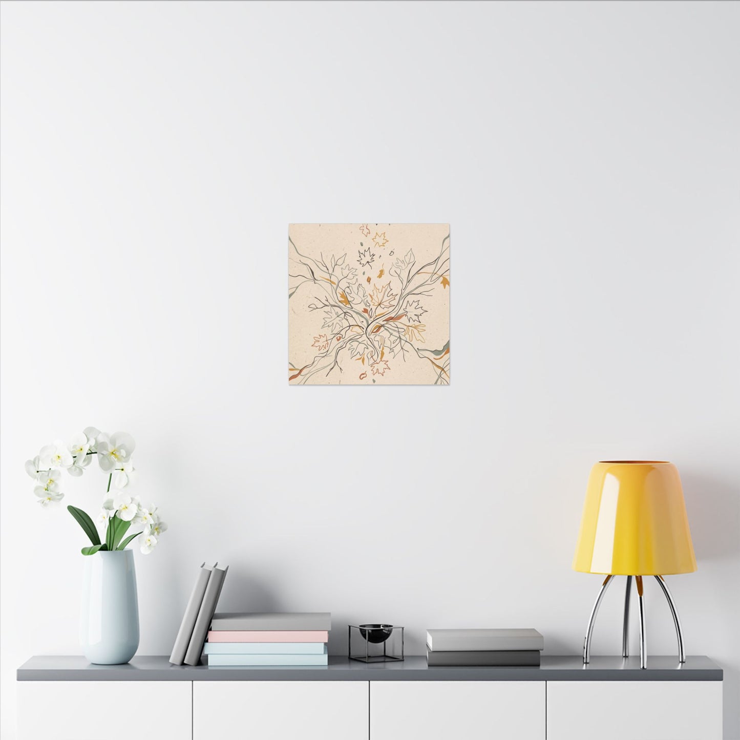 Warm Shadow Play Canvas Art - Minimal Line Japandi