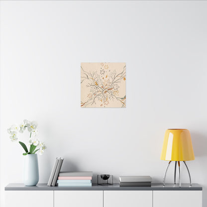 Warm Shadow Play Canvas Art - Minimal Line Japandi